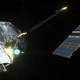 La sonda DART (izquierda) seguida del satélite LICIACube